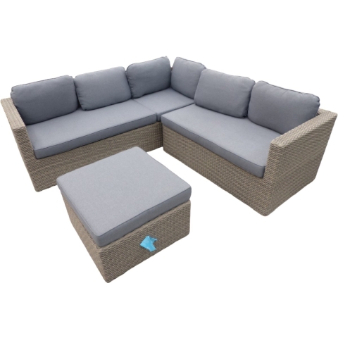 Gibson cornerset natural kobo grey incl. royal antraciet kussens - Eurofleur aanbieding