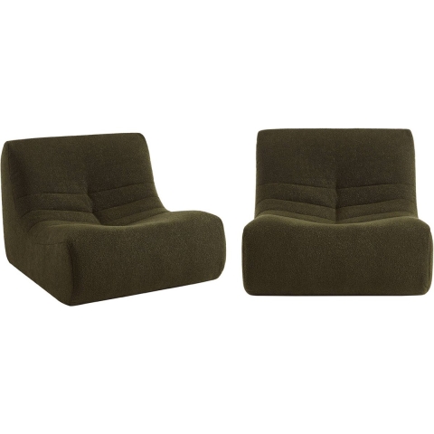 sweeek - Modulaire stoel één zitplaats textuur bouclé (set van 2)