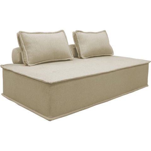 sweeek - 2-zits fauteuil voor modulaire bank in gestoffeerde stof