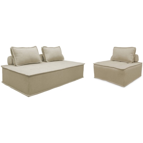 sweeek - Dao Fauteuil en modulaire 2-zitsbank in stof