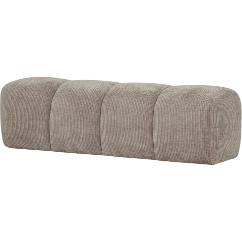 WOOOD Mojo Eetbankje 164 cm Mojo - Ribstof - Donker Zand - 49x164x45