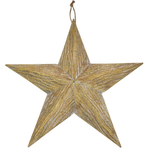 Ster metaal met hanger 78.5x75x9cm goud