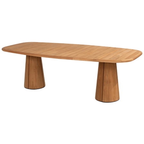 Capri barrel dining table top natural teak 240x110x75 cm - 4so