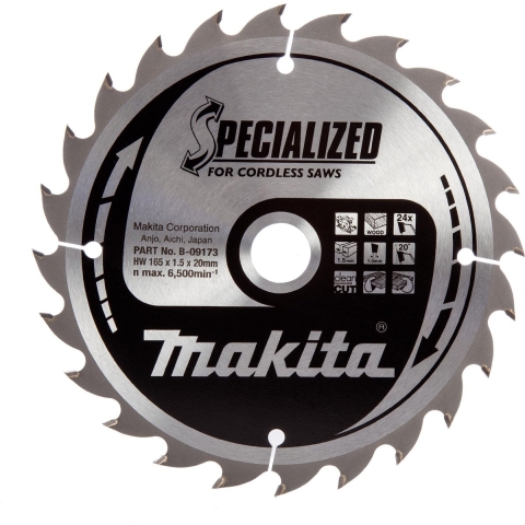 Makita Cirkelzaagblad voor Hout | Specialized | Ø 165mm Asgat 20mm 24T - B-09173