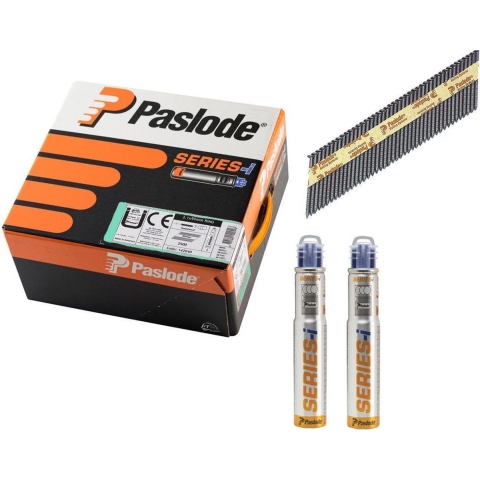 Paslode 34° Papier Gebonden Stripnagels IM90 | Blank | Ring | 3.1x90mm | +2x Gas VE=2500 - 142036