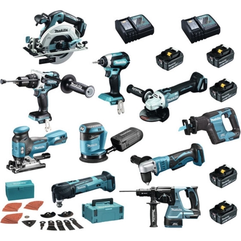 Makita DLX1012TJ1 Accu Combiset 10-delig 18V 5.0Ah in Mbox