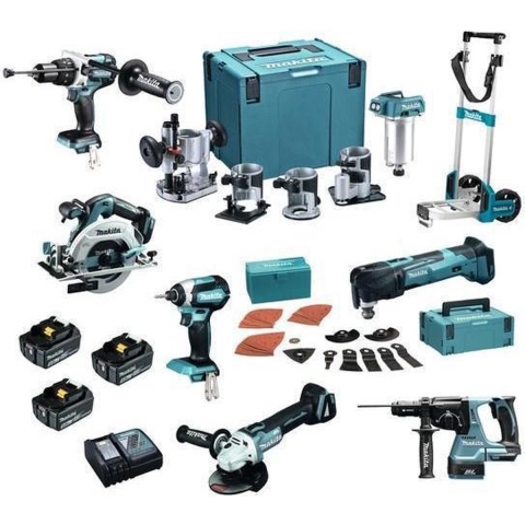 Makita DLX7015TJ2 Accu Combiset 7-delig met Trolley 18V 5.0Ah in Mbox