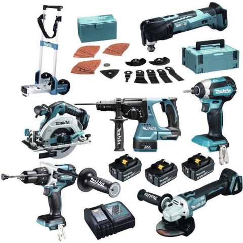 Makita DLX6078TJ2 Accu Combiset 6-delig met Trolley 18V 5.0Ah in Mbox