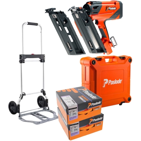Paslode COMBI Xi Gas combi nagelapparaat + Stripnagel + Ankernagel + Trolley - 695986