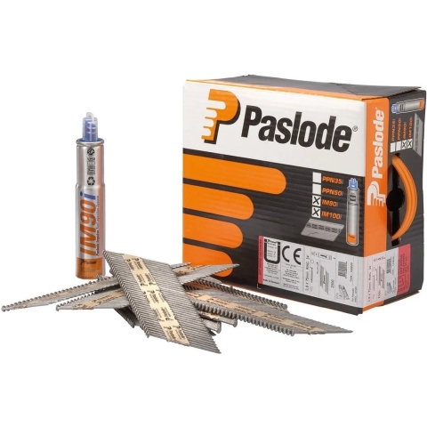 Paslode 34° Plastic Gebonden Stripnagels IM90 | RVS A2 | Ring | 2.8x55mm | +1x Gas VE=1250 - 142080