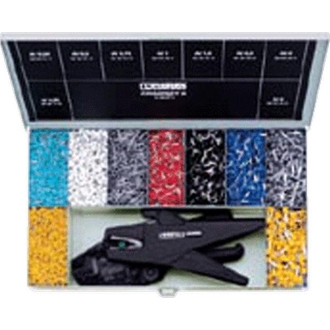 Phoenix Contact CRIMPSET 6 1202072 Krimptangset 1102-delig Adereindhulzen 0.25 tot 6 mm² Incl. assortiment adereindhulzen in metalen koffer, Incl. striptang