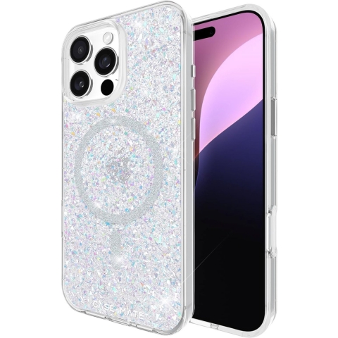 Case-Mate Twinkle Backcover Apple iPhone 16 Pro Max Glittereffect Inductieve lading, MagSafe compatible