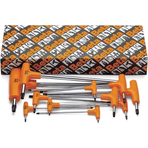 Beta 11-delige set haakse stiftsleutels voor Torx® schroeven en krachthandgreep 97TTX/S11 - 000970800