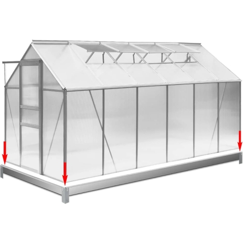 Gegalvaniseerde Kasbasis/Kasvoet - 12X6 Meter