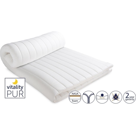 Vitality Pur - Traagschuim Topper 5cm - Tweepersoons Topdekmatras - 140x200 - incl. Gratis Hoofdkuss