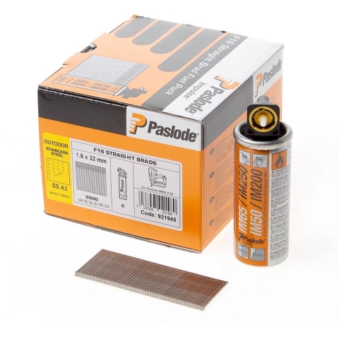 Paslode Afwerknagel F16X32 RVS A2 3mµ VE=2000+2Gas IM65 - 921948