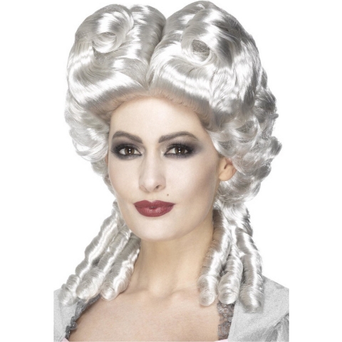 Witte keizerin verkleedpruik voor dames - model Marie Antoinette - middeleeuwen -
