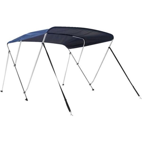 Talamex Biminitop DeLuxe 3 boog aluminium met navy blauw doek, 200-213 cm