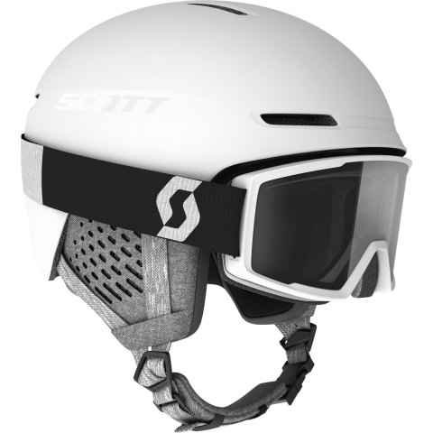 Scott Track Plus + Factor Pro skihelm met skibril set wit