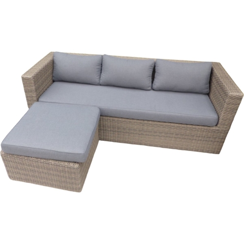 Bari loungeset natural kobo grey incl. royal antraciet kussens - Eurofleur aanbieding