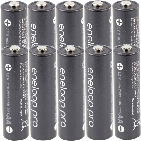 10 Panasonic eneloop pro Ni-MH-batterij, AA Mignon, 2500 mAh met extra krachtige prestaties en AccuCell AccuSafe