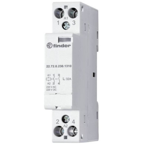 Finder 22.72.0.012.1310 Installatiezekeringautomaat 2x NO 230 V/AC, 400 V/AC 1 stuk(s)