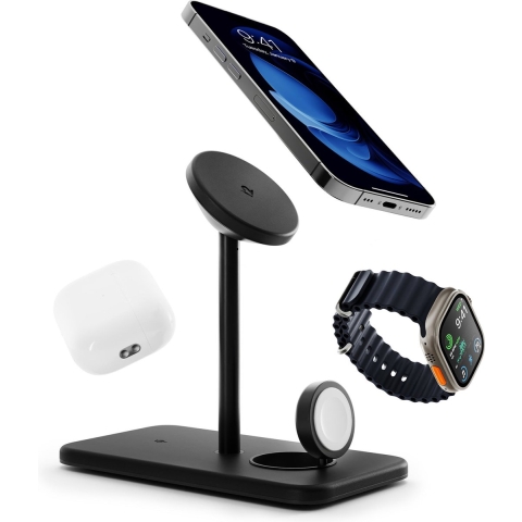 Twelve South HiRise 3 Deluxe Draadloze lader Max. 3 apparaten gelijktijdig opladen, Met snellaadfunctie Met adapter voor Europa, Met adapter voor Verenigd