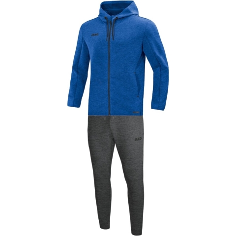 JAKO M9729D Joggingpak Met Kap Premium Basics Dames - Royal Gemeleerd - 36