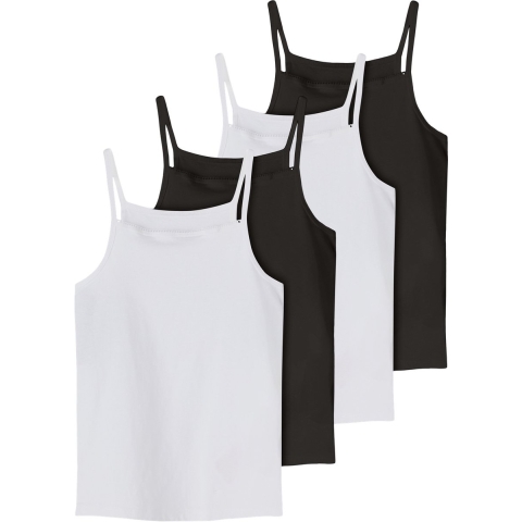 Name It Onderhemd - NOOS - NkfStrap - 4-pack - Black/w/2 x Brig - Name It - 9-10 jaar (134-140) - Onderhemd