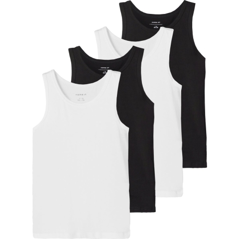 Name It Onderhemd - Noos - NkmTank - 4-pack - Black/w/2 x Brigh - Name It - 5 jaar (110) - Onderhemd