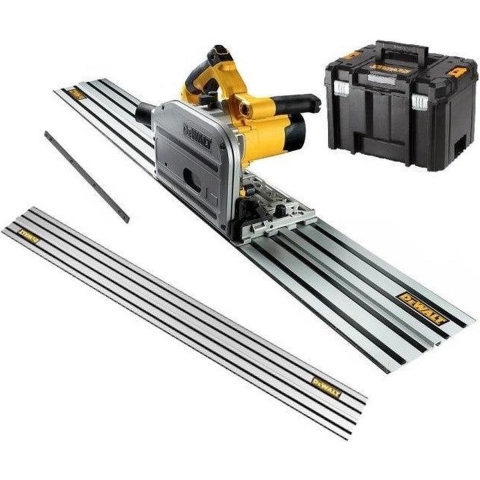 DeWALT DWS520KT Invalzaag incl. 2x Geleiderails en koppelstrip