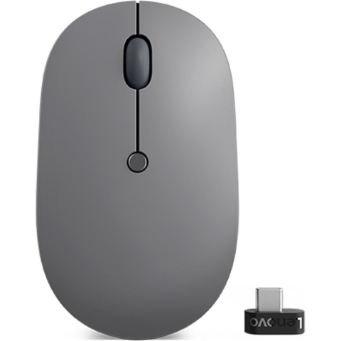Lenovo Go USB-C Muis Draadloos, Radiografisch Optisch Grijs 5 Toetsen 2400 dpi