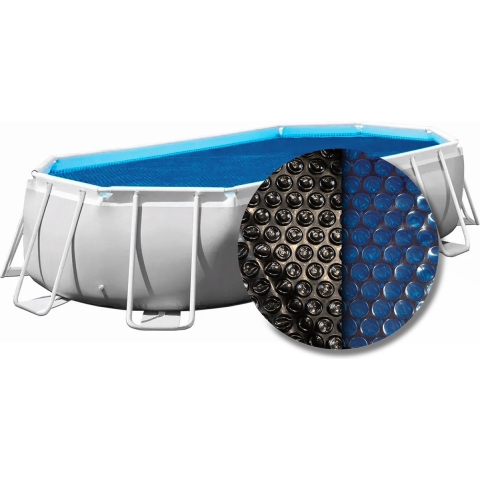 W'eau Solar cover ovaal - 600 x 320 cm (zeilmaat 594 x 314) - Zwart/Blauw - W'eau