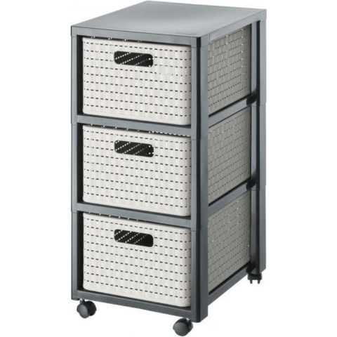 Rotho Country Design Ladekast met Wielen 3x18L Cappuccino