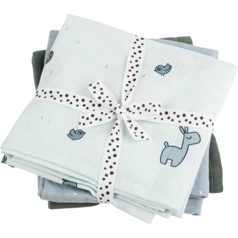 Done by Deer Hydrofiele Doek - 3-pack - 70x70 cm - Tulp Blue - Done by Deer - OneSize - Hydrofiele Doek