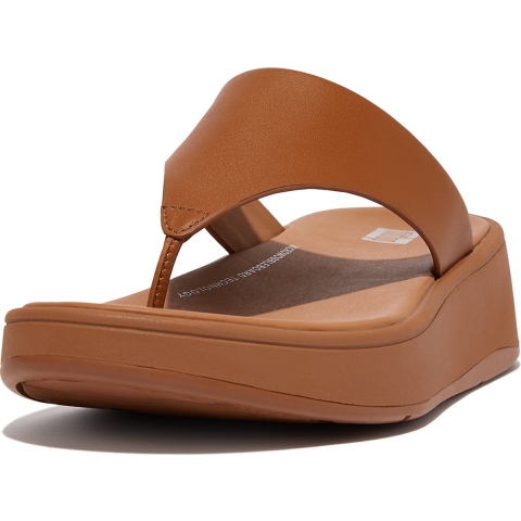 FitFlop F-Mode Leather Flatform Toe post Teenslippers