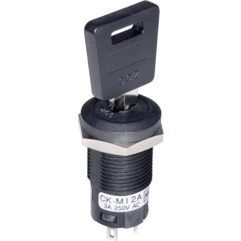 NKK Switches CKM13EFW01 Sleutelschakelaar 250 V/AC 3 A 1x aan/uit/aan 2 x 45 ° 1 stuk(s)