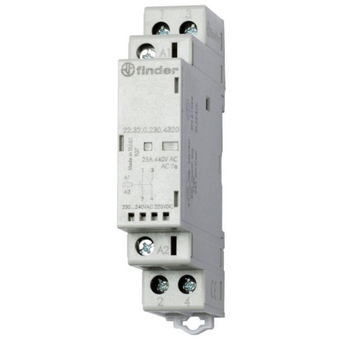 Finder 22.32.0.230.4320 Contactor 2x NO 230 V/DC, 230 V/AC 25 A 1 stuk(s)
