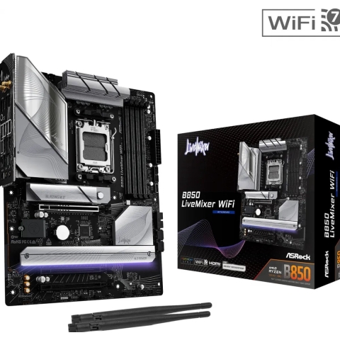 ASRock B850 LiveMixer Moederbord Socket AMD AM5 Vormfactor ATX Moederbord chipset AMD® B850