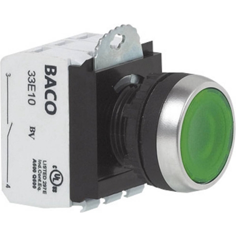 BACO BAL21AH10L L21AH10L Druktoets Kunststof frontring, Verchroomd Rood 1 stuk(s)