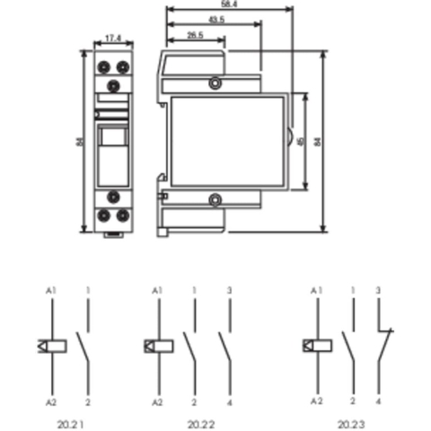 Finder 20.21.8.008.4000 Stroomstootschakelaar DIN-rail 1x NO 8 V/AC 16 A 4000 VA 1 stuk(s)