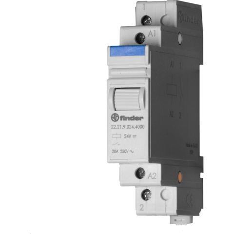 Finder 20.21.9.024.4000 Stroomstootschakelaar DIN-rail 1x NO 24 V/DC 16 A 4000 VA 1 stuk(s)