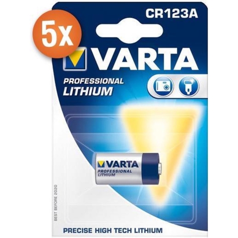 Voordeelpak van 5 x Varta Photo Lithium batterijen CR123A