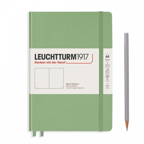 Leuchtturm Sage, Medium (A5), 251 p., plain