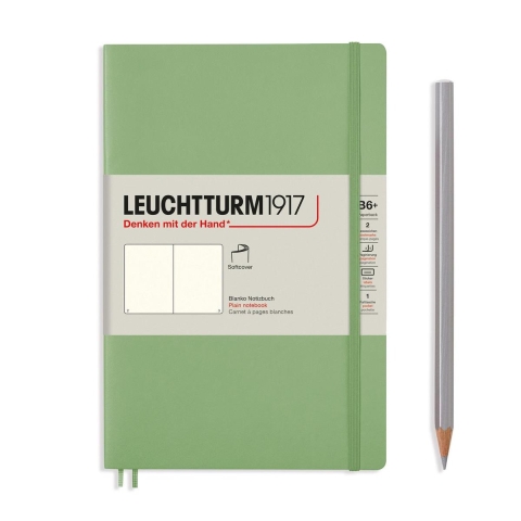 Leuchtturm Sage, Softcover, Paperback (B6+), 123 p., plain