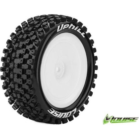 Louise E-UPHILL Banden Set - Soft - Velgen Wit - Hex 12mm - 4WD Achter