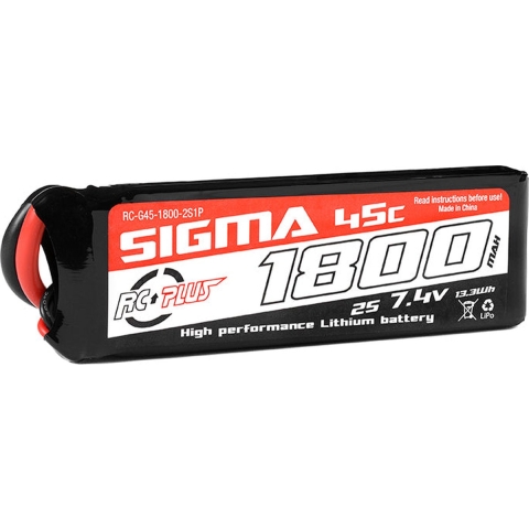 RC Plus Lipo 45c 7,4 volt 1800mah met XT60 stekker
