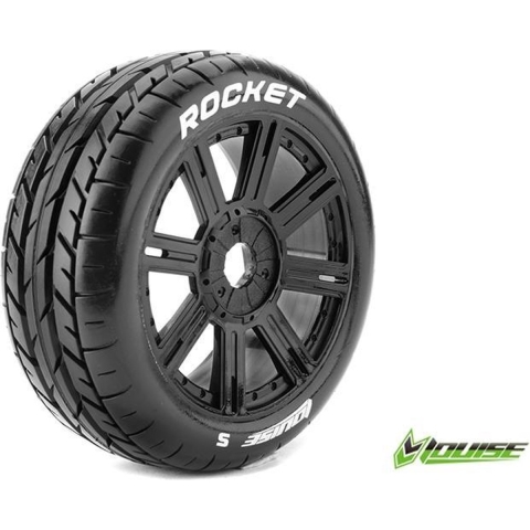 Louise B-Rocket banden op zwarte spaak velgen voor 1/8 buggy