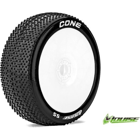 Louise B-CONE Super Soft banden op witte disc velgen voor 1/8 buggy