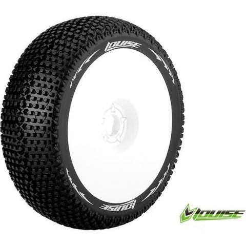 Louise B-TURBO Soft banden op witte disc velgen voor 1/8 buggy